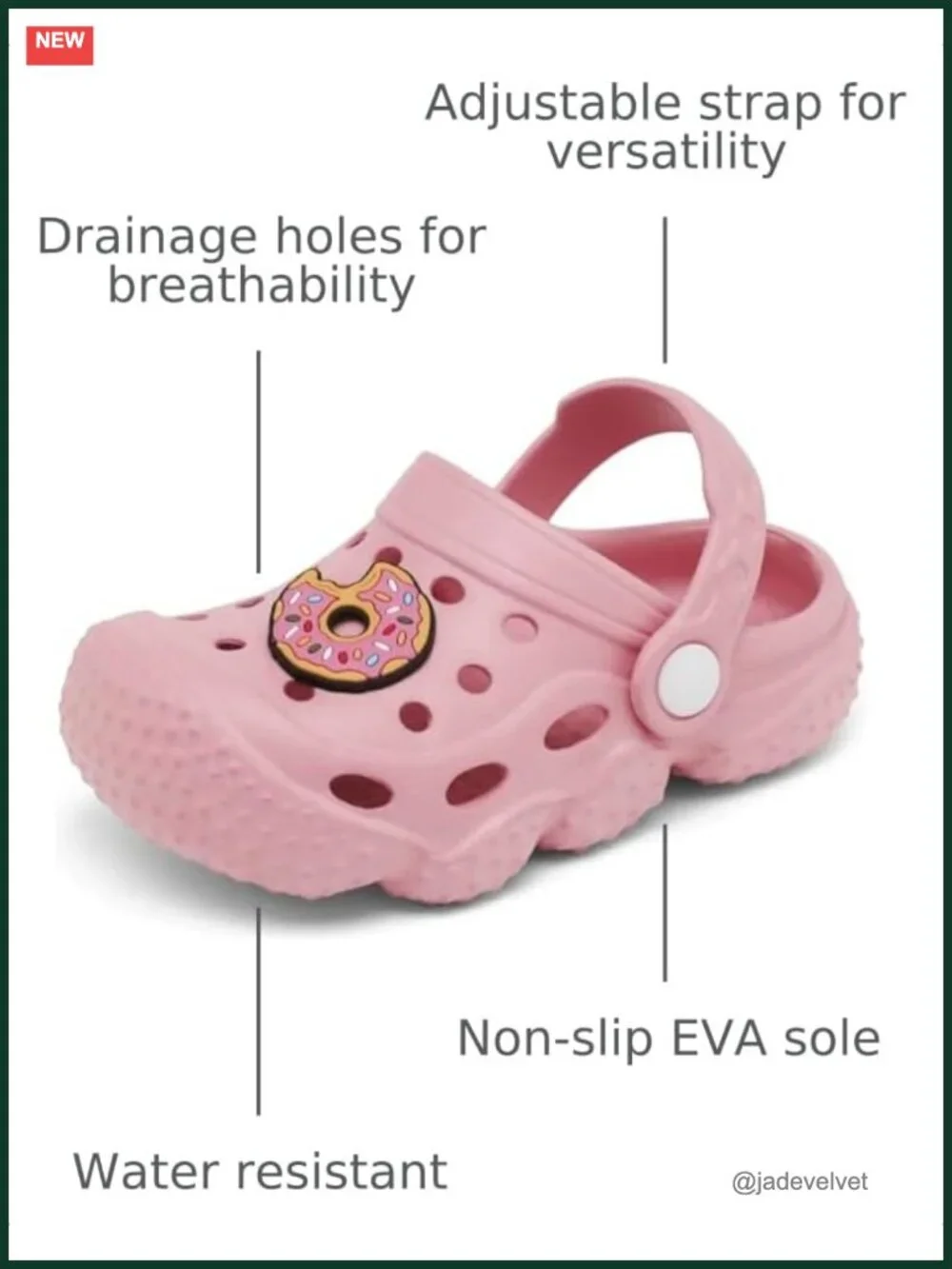 Kids Garden Clogs Sandals Water Shower Beach Pool Slippers Lightweight Anti-Slip
